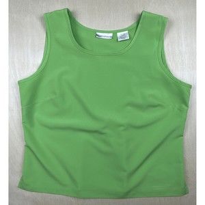 Drapers Damons Womens Shirt Large Green Sleeveless Blouse Tank Top Pullover EUC